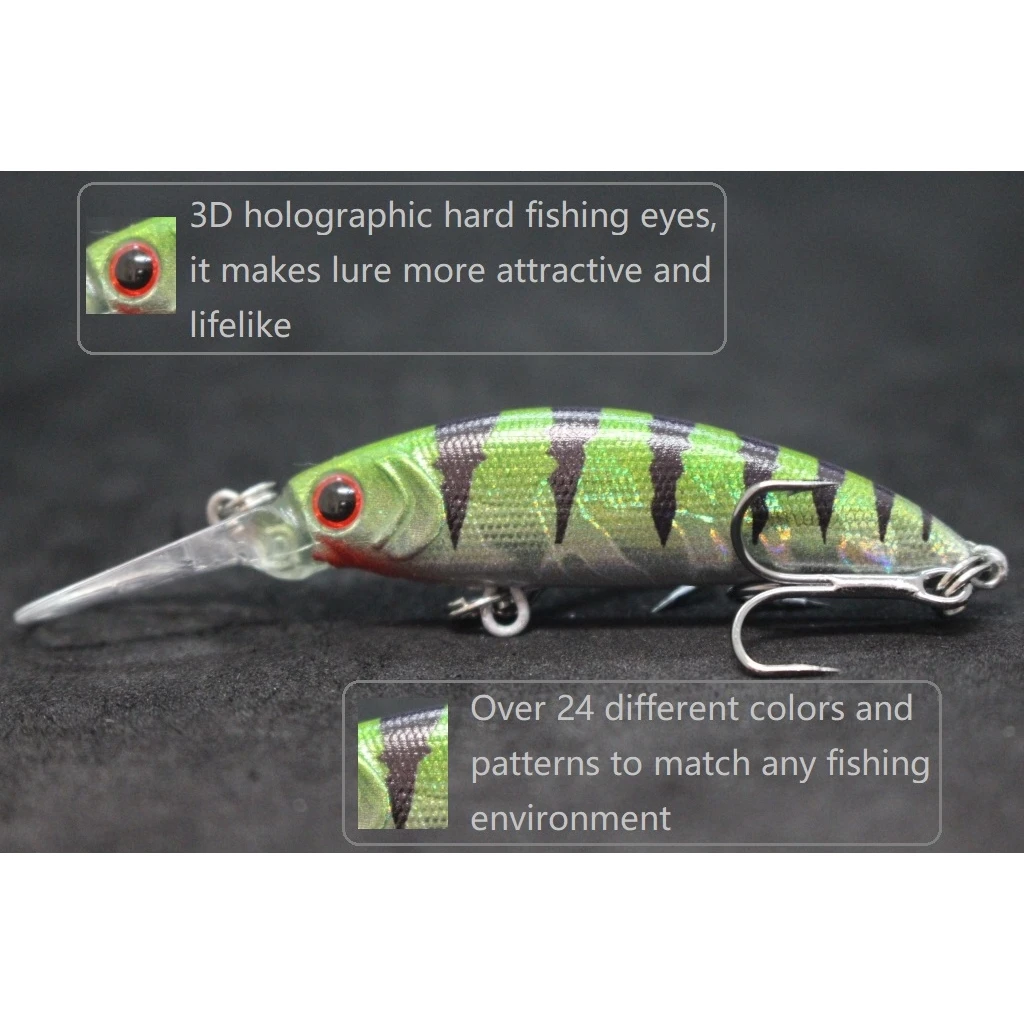 wLure Jerkbait Tiny Fishing Lures 6g Crankbait Casting Lure with Quality Hooks Deep Diving Sinking M823