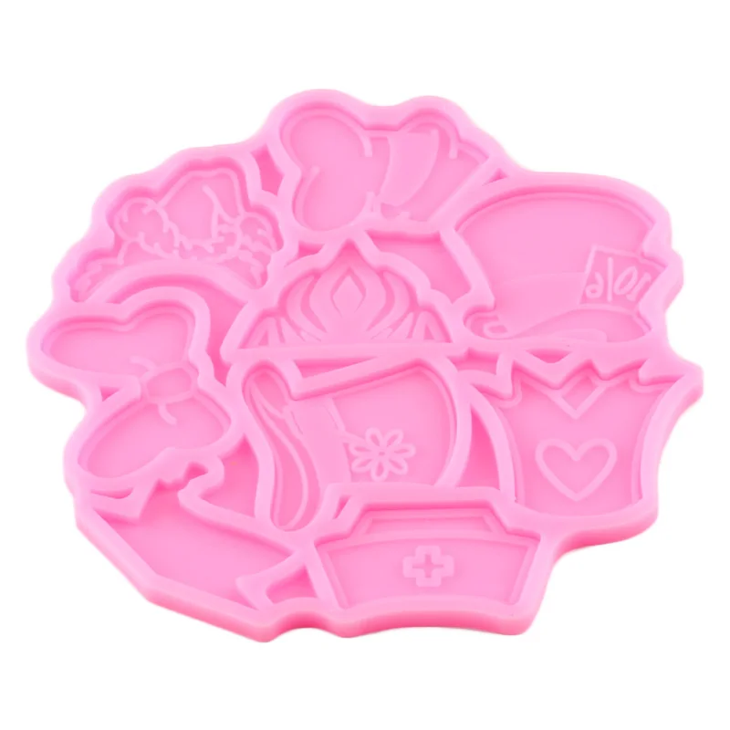 Crown Bows Nurse Magic Hat Straw Topper Silicone Mold DIY Party Cupcake Fondant Cake Decorating Tools Candy Clay Chocolate Mould