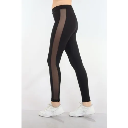 Almila 4034 Mesh Wide Side Tape Gauze Women 'S Leggings