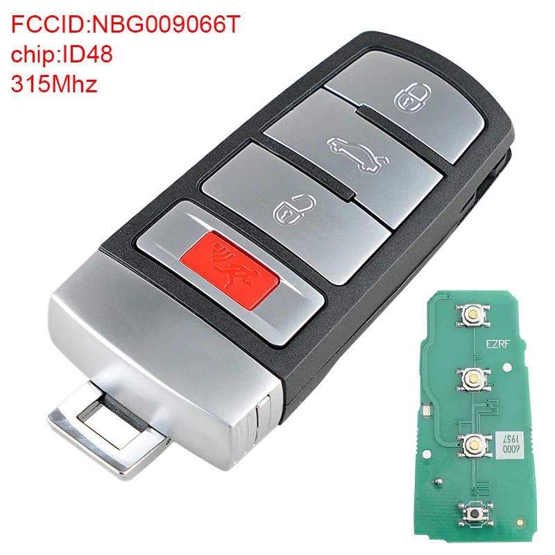 CN001032 for VW Passat CC 2006 - 2014 315Mhz 3+1 Buttons Car Remote Key Fob Smart Remote Key  ID48 Chip NBG009066T Fit