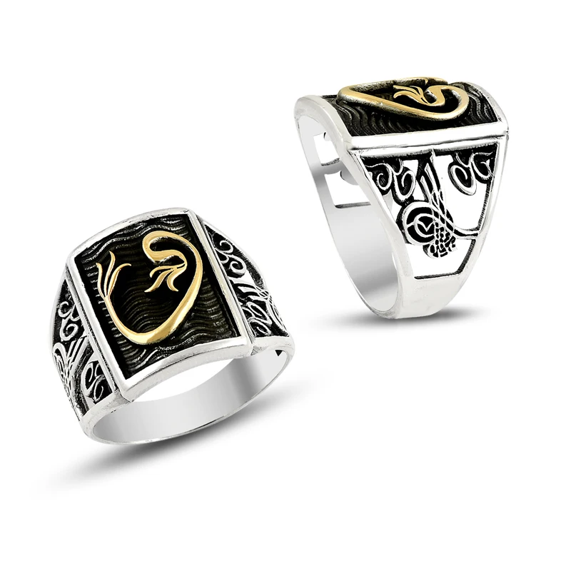 925 Silver Elegant Design Woah Alphabet Rings for Men