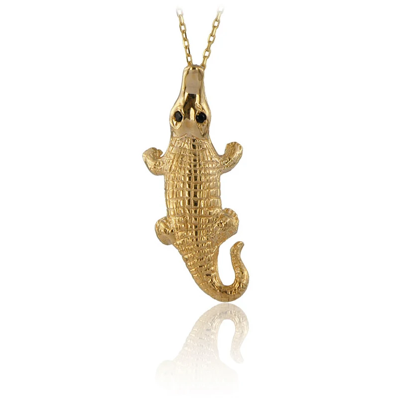 Alligator Necklace 925 Sterling Silver Unisex Crocodile Necklace