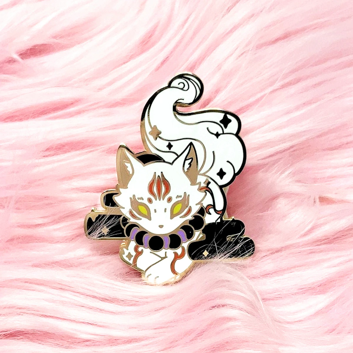 Cute Mythical Animal Inugami Hard Enamel Pin Kawaii Cartoon God Dog Metal Brooch Accessories Fashion Badge Jewelry Gift