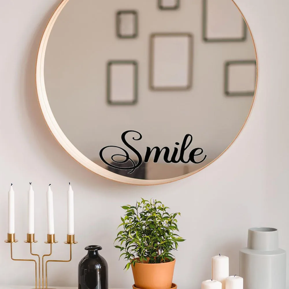 

Mirror Sticker Vinyl Decal Smile Teens Room Gifts For Girls Pattern Decorative Decor DIY Bathroom Accessories
