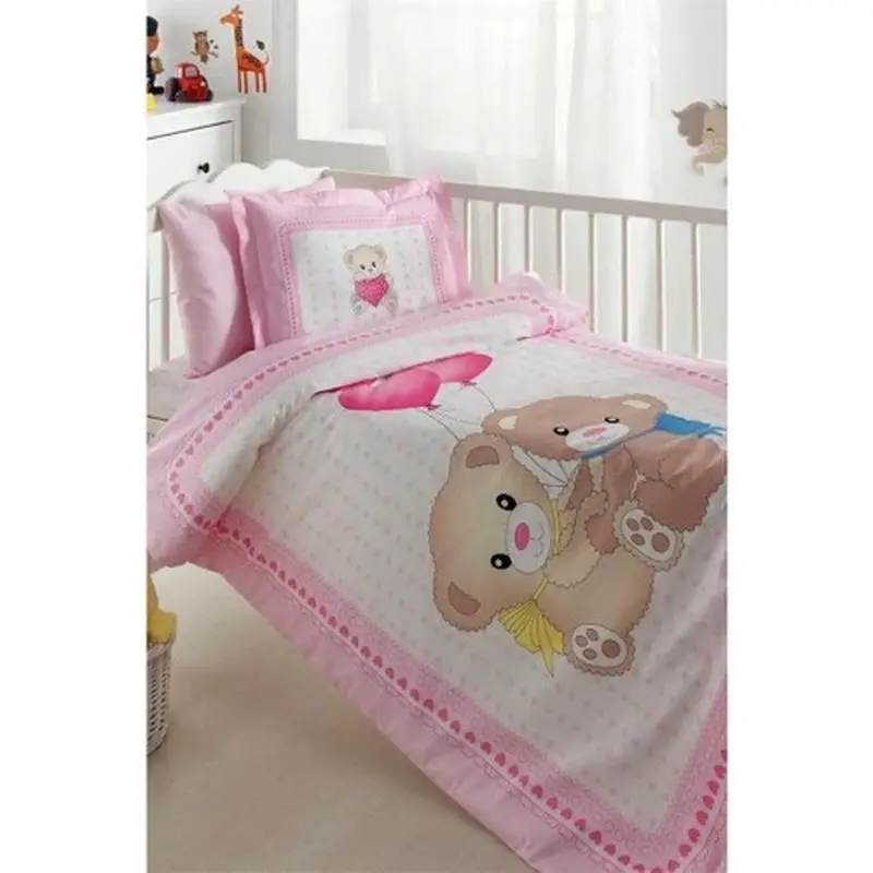 Toddlers Kids Girls Bedroom Textile 120x180 Duvet Cover Set 2 PCs Pillow Case 35 × 45 Free Shipping Made In Turkey