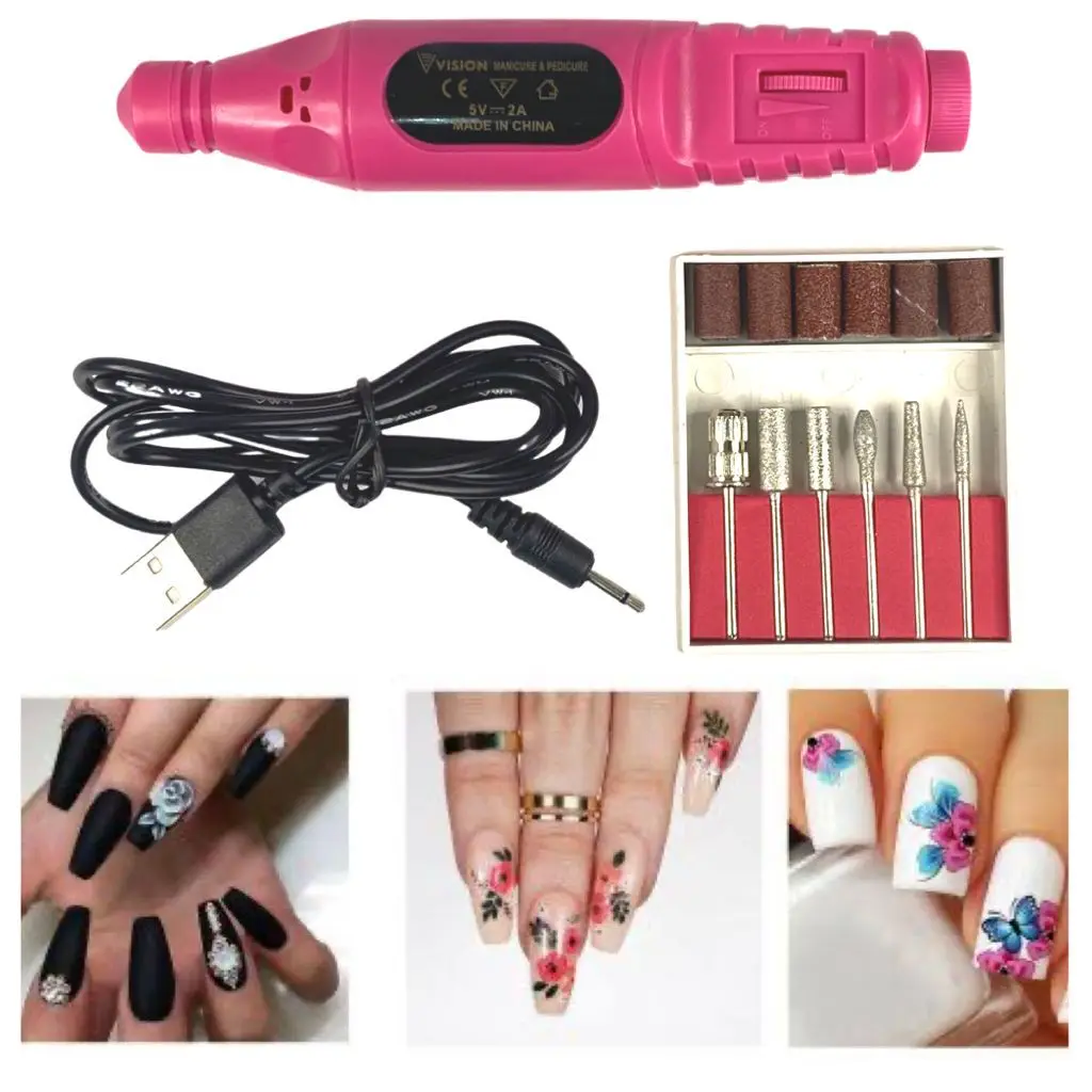 Conjunto professional sanding electric nail, set drill bits, nail files ceramic, machine manicure and pedicure