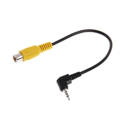 2.5mm jack (4-pin) to RCA (female) AV-IN cable adapter for GPS navigator, rear view camera, AV plug, RCA plug. 20 cm