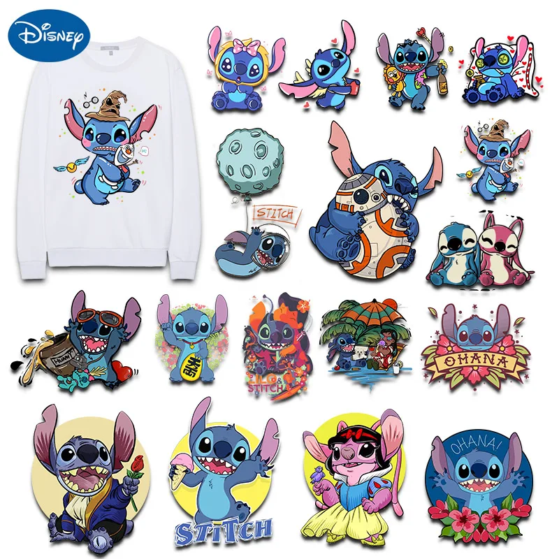 Disney Lilo & Stitch Cartoon Cute Iron on Patches For Clothes T-shirt Themo Transfer Stickers Appliques on Clothes Accessories