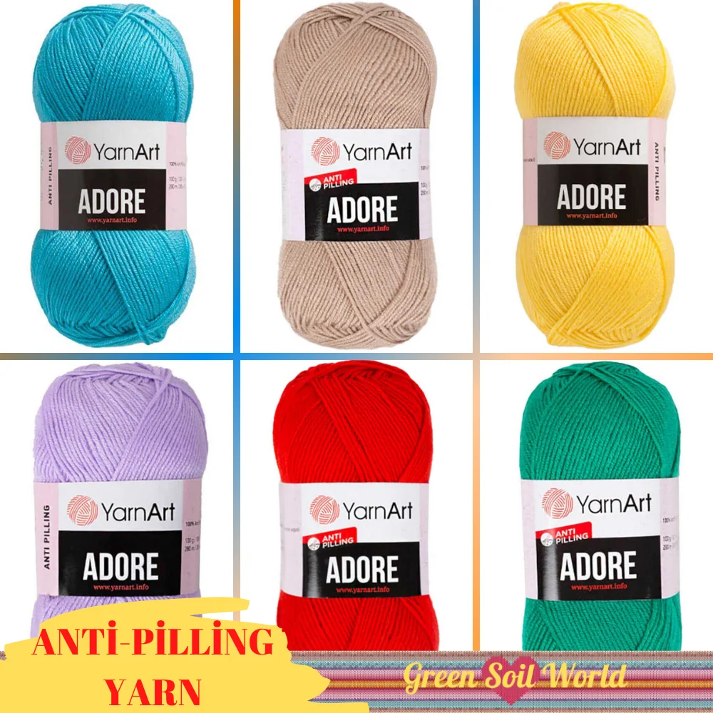 Antipilling Knitted Yarn - 35 Color Options - 280 Meters(100gr) - Yarnart Adore  - Acrylic - Cardigan - Scarves - Sweater - Blouse - Vests - Home Textile - Thin/Medium -  Amigurumi - Tricot - Dress - DIY