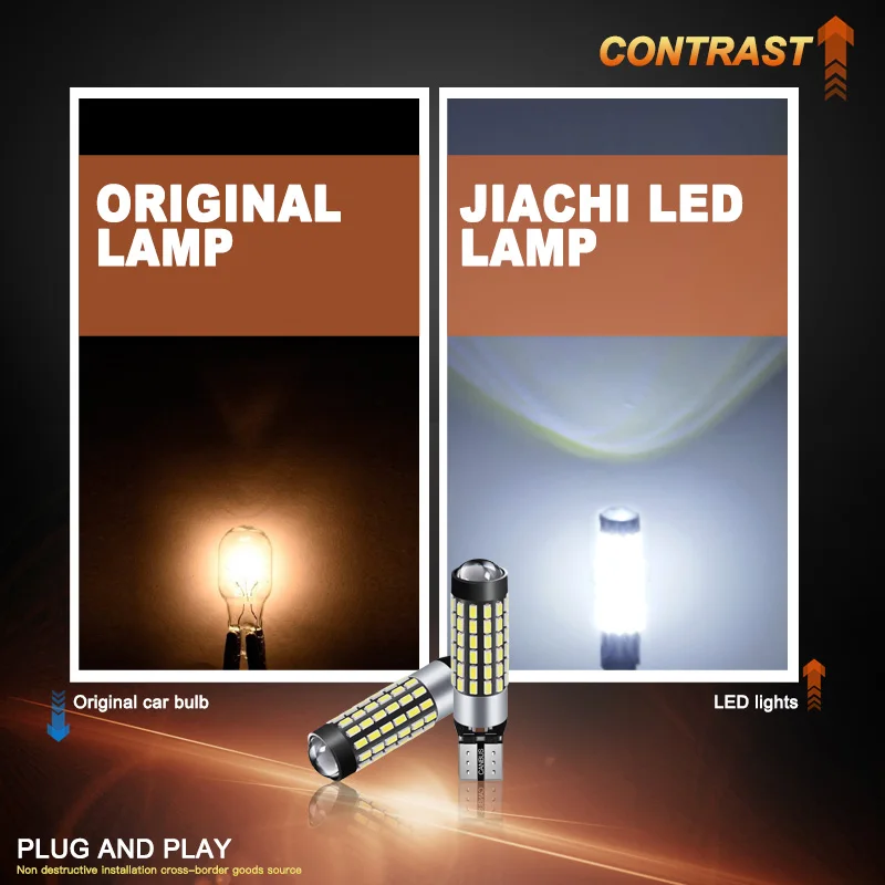 Jiachi 2 قطعة T10 W5W مصباح ليد للسيارة عالية الطاقة 3014 رقاقة 78SMD لا خطأ 168 194 501 CANBUS لمبة السيارات 12 فولت وقوف السيارات عكس مصباح
