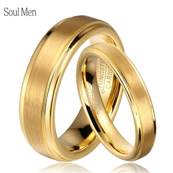 Men's Ring For Party Tungsten Gold Wedding Rings 2021 Trend Unisex Lovers' Couple Gift Ree Shipping Engrave 8mm/6mm/4mm