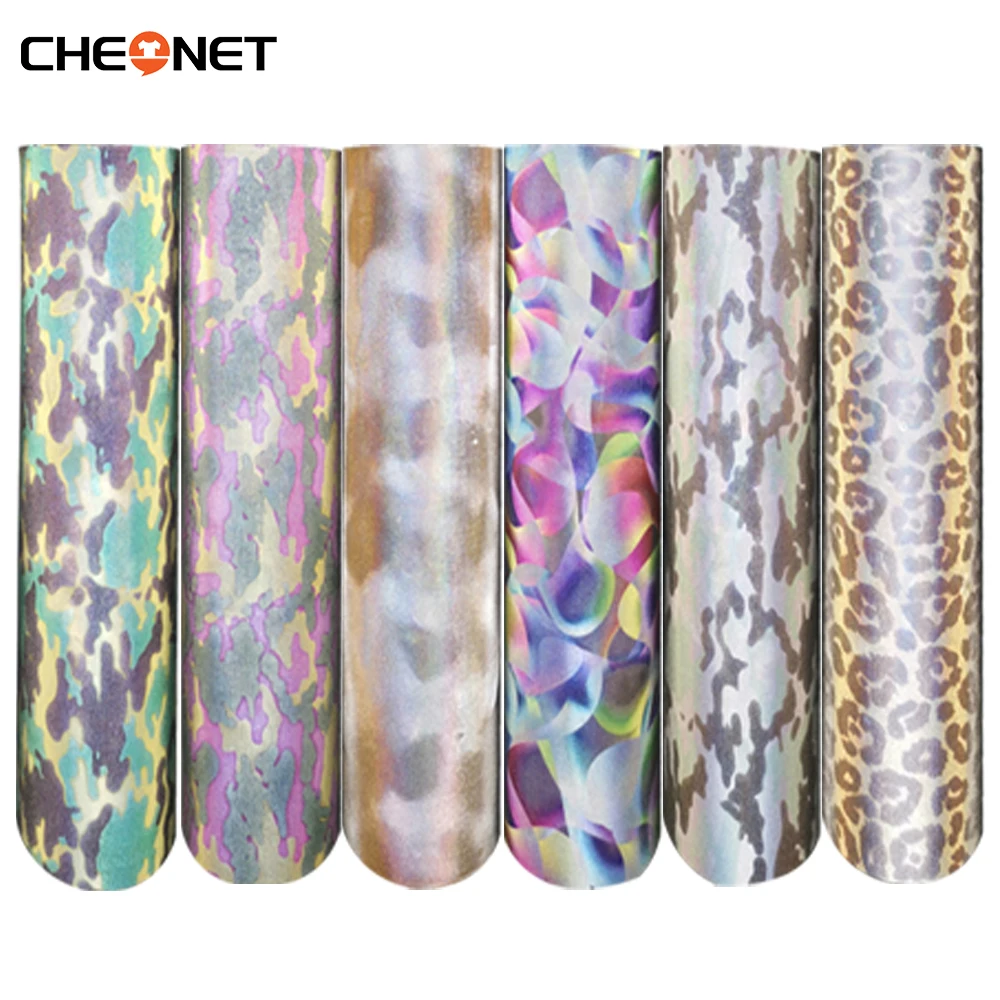 25cmx20cm Reflective Heat Transfer Vinyl Rainbow Reflective HTV Vinyl Sheets ForT-Shirts Clothes Bag Hat