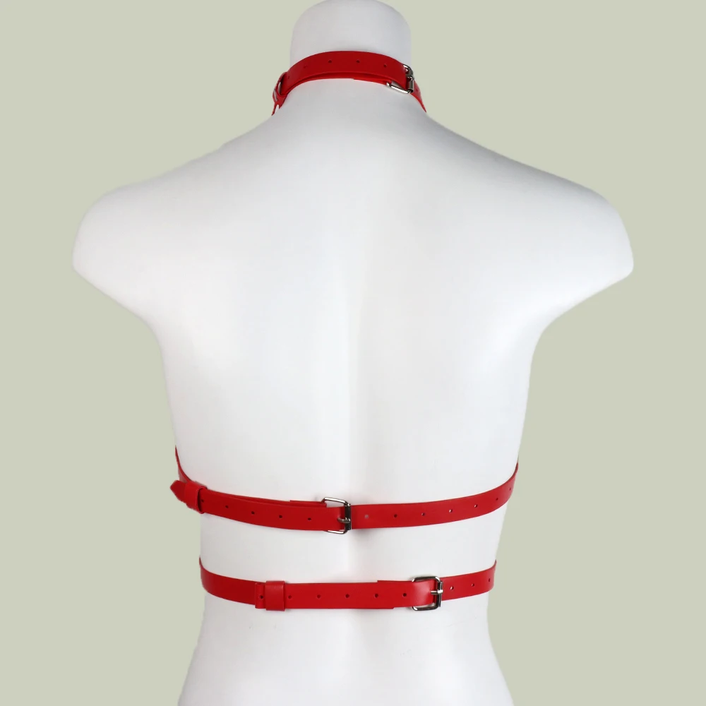 B.CYQZ Body Harness Woman Red Leather Chest Bra Cage Punk Suspenders HAR Goth Garter Belt Sexy Bondage Lingerie Rave Outfit 2021