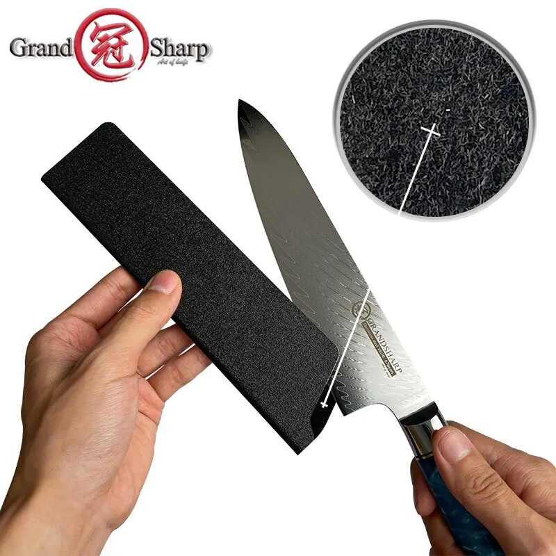 Grandsharp 8-Piece Knife Edge Guard Set Black Universal ABS Plastic Sheath Non-Toxic BPA-Free Felt Lining Chef Kitchen Tools