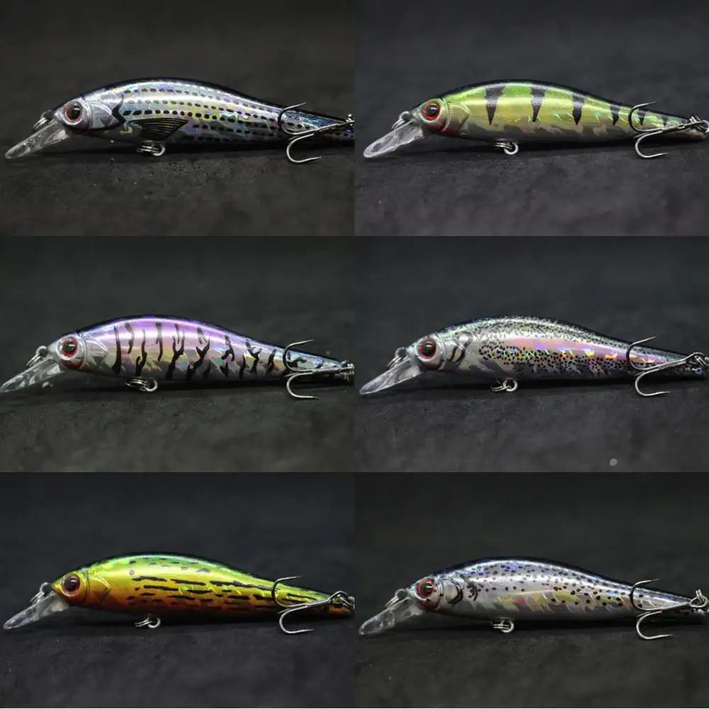 wLure Minnow Fishing Lures 9cm 9g Sinking Jerkbait Twitch Pause Action to Control #6 Black Treble Hooks 3D Silocon Eyes M431