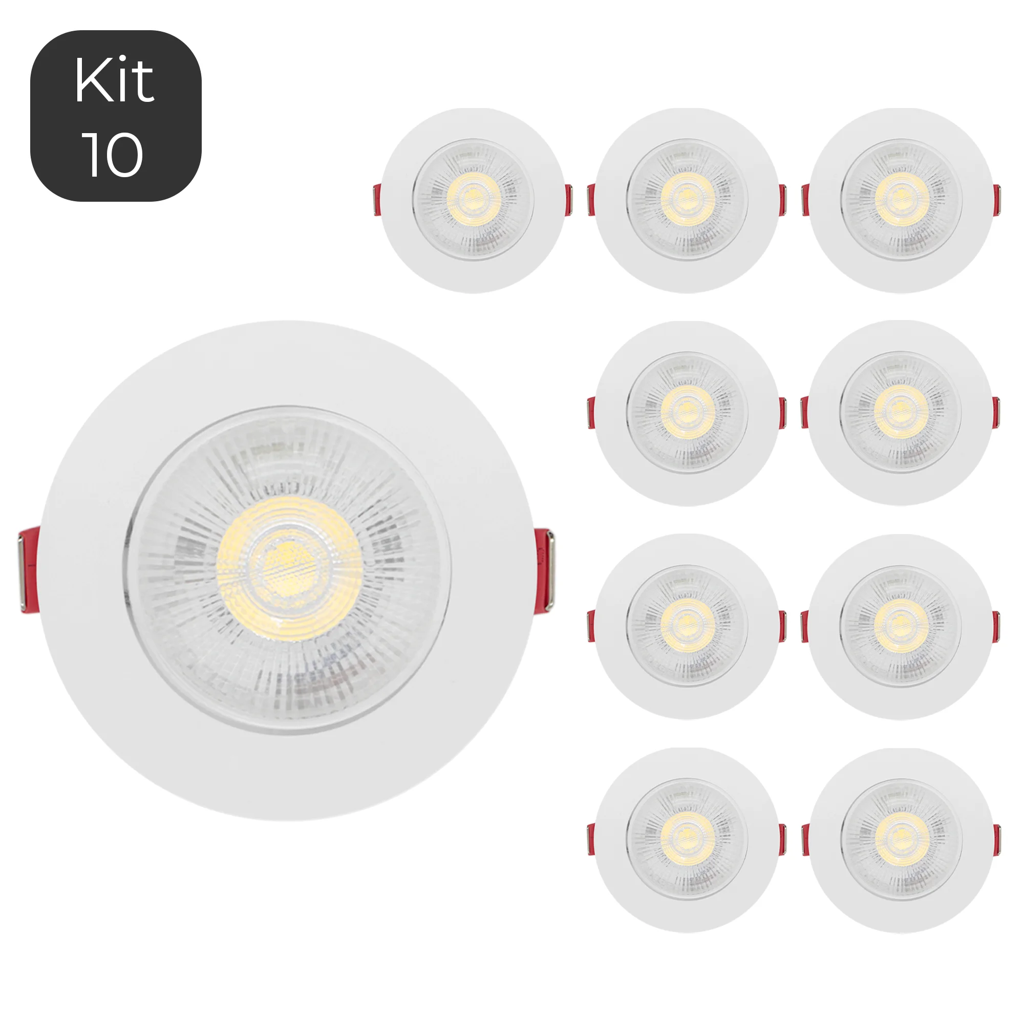 Kit 10 Spot Led 7W Round Directable Dicroica Embed LIGHT WHITE COLD/MORNING/HOT