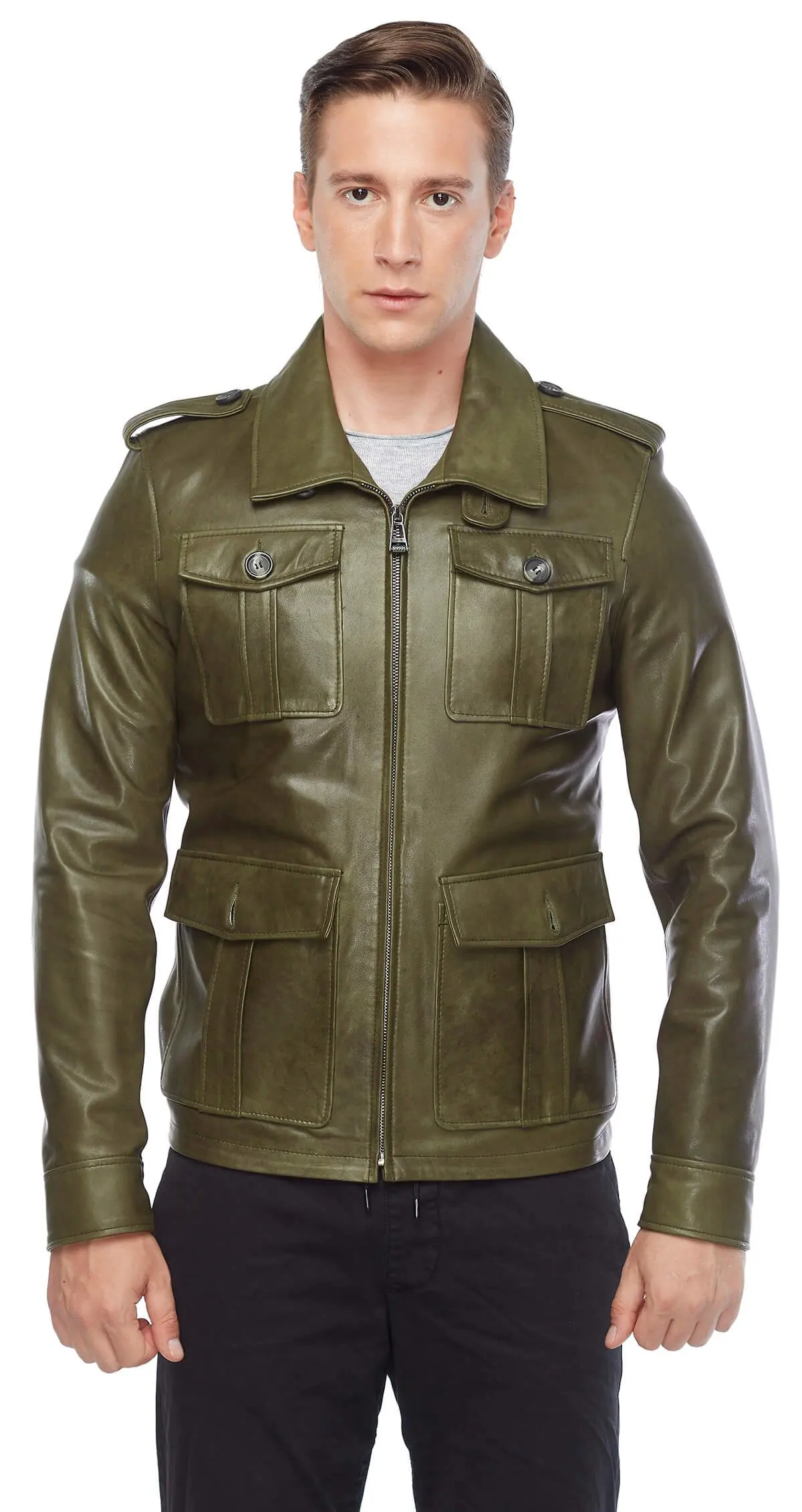Ares Da Thật Nam Da Xanh Orjinal Da Cừu Thu Đông 2022 Biker Slim Size Lớn VintageTürkiye