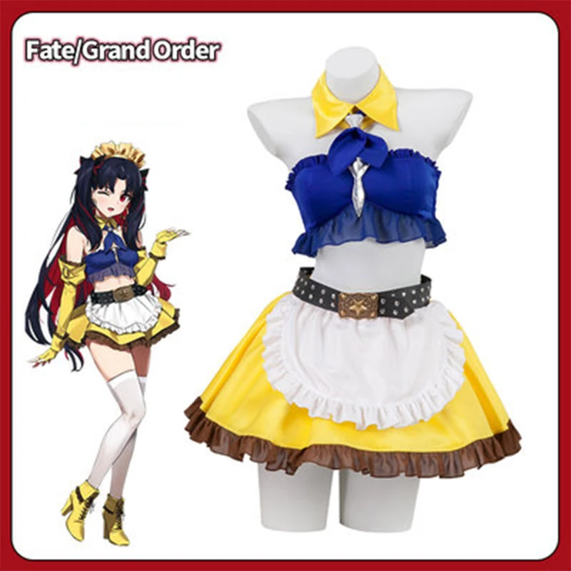 

Fate Grand Order FGO Space Ishtar Cosplay Costumes Girl Coffee Shop Maid Dress Tohsaka Rin Outfit Halloween Full Set