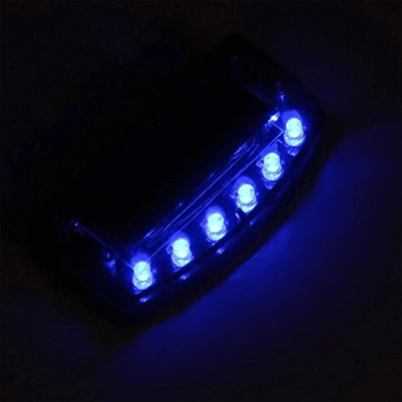 

6 LED Car Alarm Warning Light - Solar Car Security Anti-Theft Warning Light Strobe Light Anti-Theft Flashing Light Blue Car Lamp