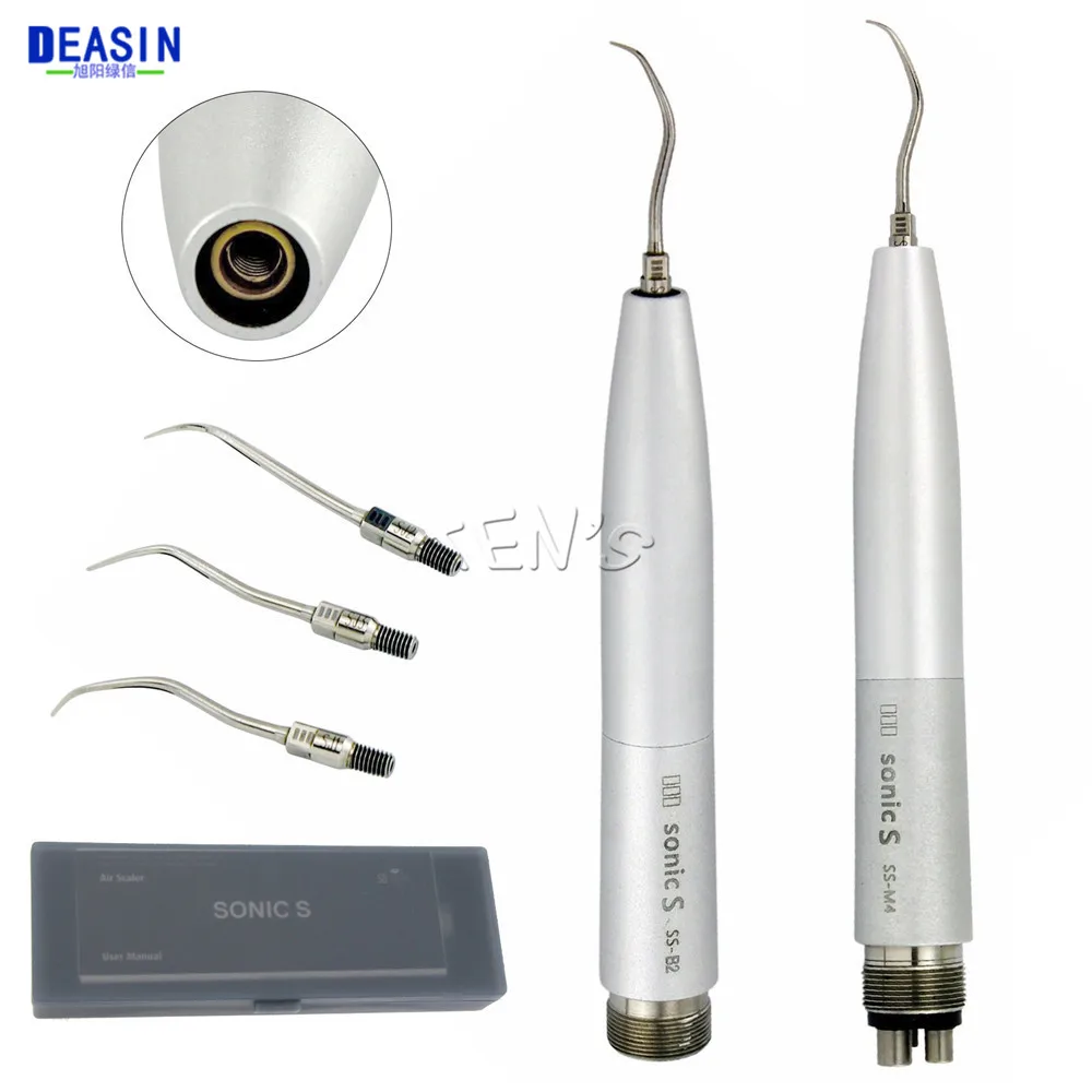 Dental SONIC S escalador ultrasónico pieza de mano con 3 puntas limpieza de dientes pluma blanqueadora herramientas de odontología