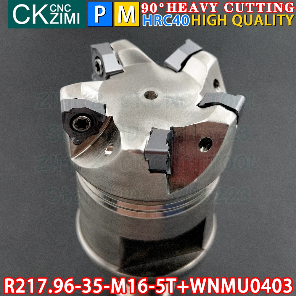 R217.96-35-M16-5T shoulder end mill head Lock tooth type shockproof cutter head Face milling cutter WNMU040308EN Carbide Inserts