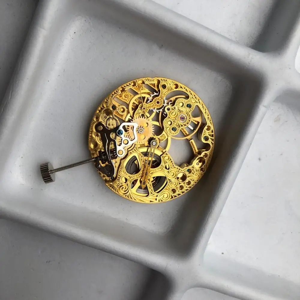 Gold Genuine Seagull TY3620-2B St3620k Movement Skeleton Hollow Manual Winding ST36 Watch ETA 6498 Replacement Part