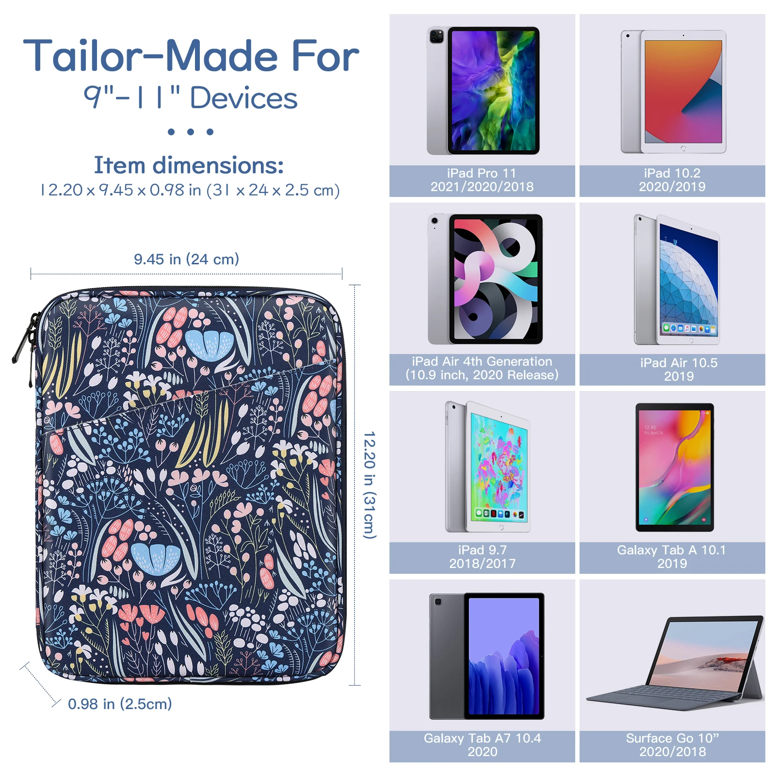 Tragbare Laptop Sleeve Tasche für ipad 9th generation,iPad Air 5 4,iPad pro11, galaxy Tab A8 A7 S6 Lite 10,4 Fall Abdeckung Aktentasche