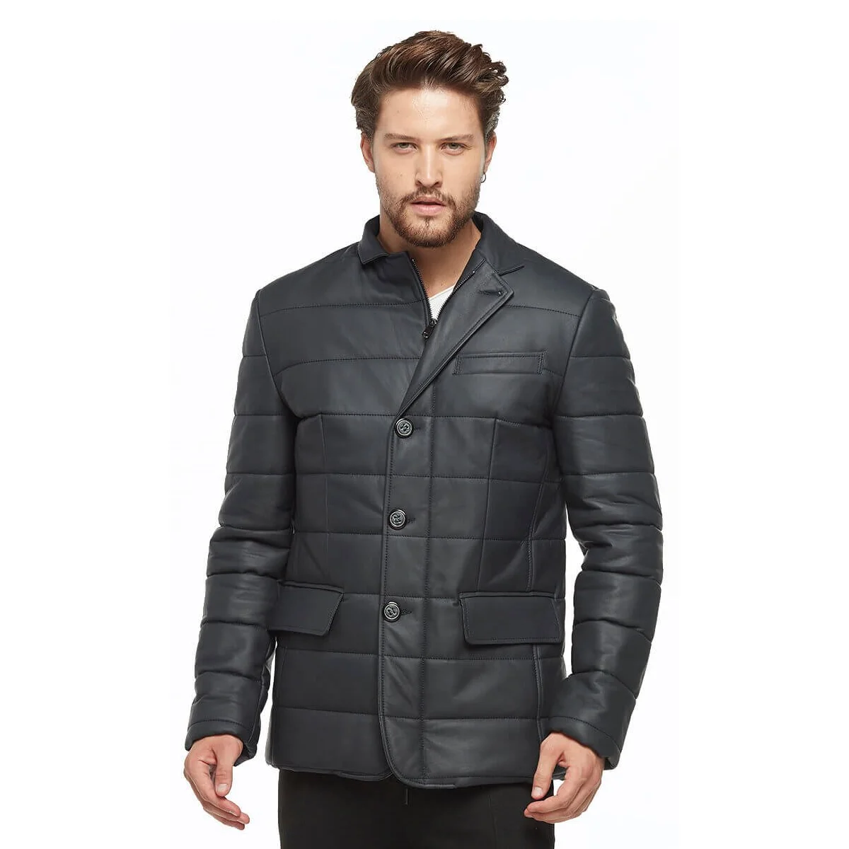 Morazzi Áo Bơm Hơi Áo Khoác Da Hải Quân Orjinal Da Cừu Thu Đông 2022 Biker Slim Size Lớn VintageTürkiye