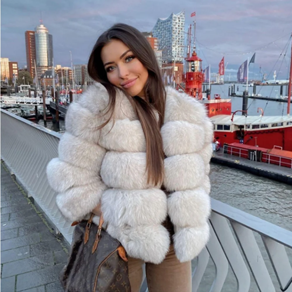 Faux Fur Coat ฤดูหนาวแฟชั่นสั้นเสื้อหนังเสื้อแจ็คเก็ตใหม่ใน Outerwears ปลอม Sheepskin คุณภาพสูง Faux Fur Coat 2022