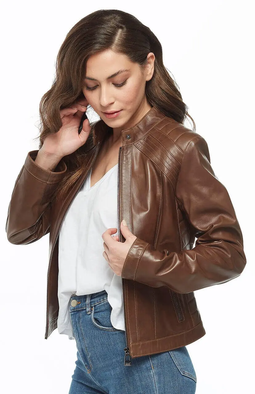 Chaqueta de piel auténtica para mujer, abrigo de piel de oveja, otoño e invierno, talla grande, Vintage, motero, Rosa, café, 2022