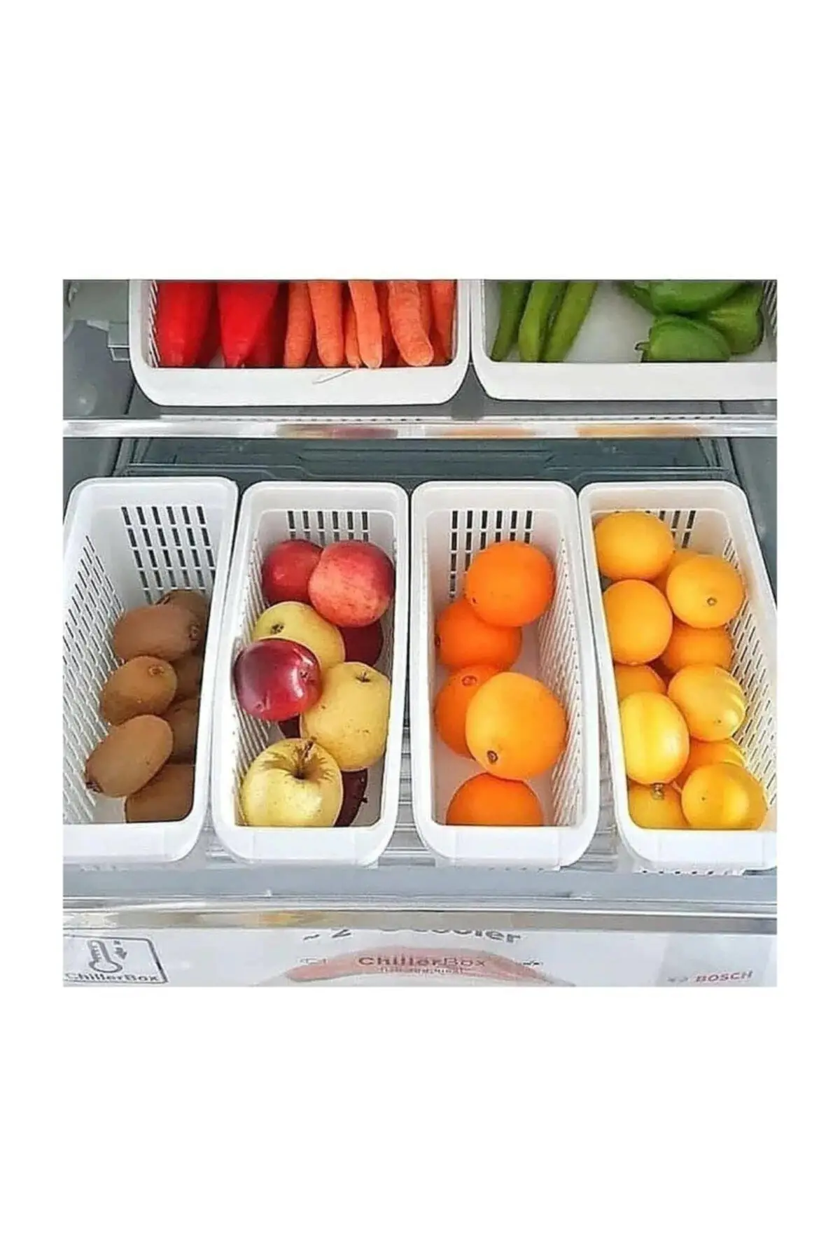 Kitchen Organizer Refrigerator Adjustable Storage Box Basket Container Retractable Plastic Drawer Space Saver Slide Fridge Rack