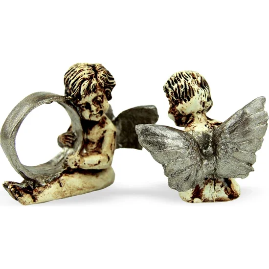 

Laldeko Handmade Paint Napkin Ring Angel Figure 6 Pieces