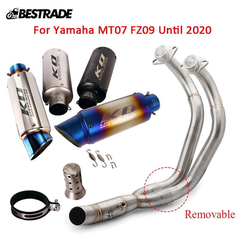 

Motorcycle Exhaust System For Yamaha MT-07 FZ07 Until 2020 Header Pipe Front Connect Link Tip 51mm Muffler Tube Stainless Steel