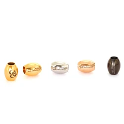 10 pcs Custom Logo Laser Engraved Design Beads,Custom Oval Logo Beads,Stainless Steel Logo Beads,8*10mm,LG03
