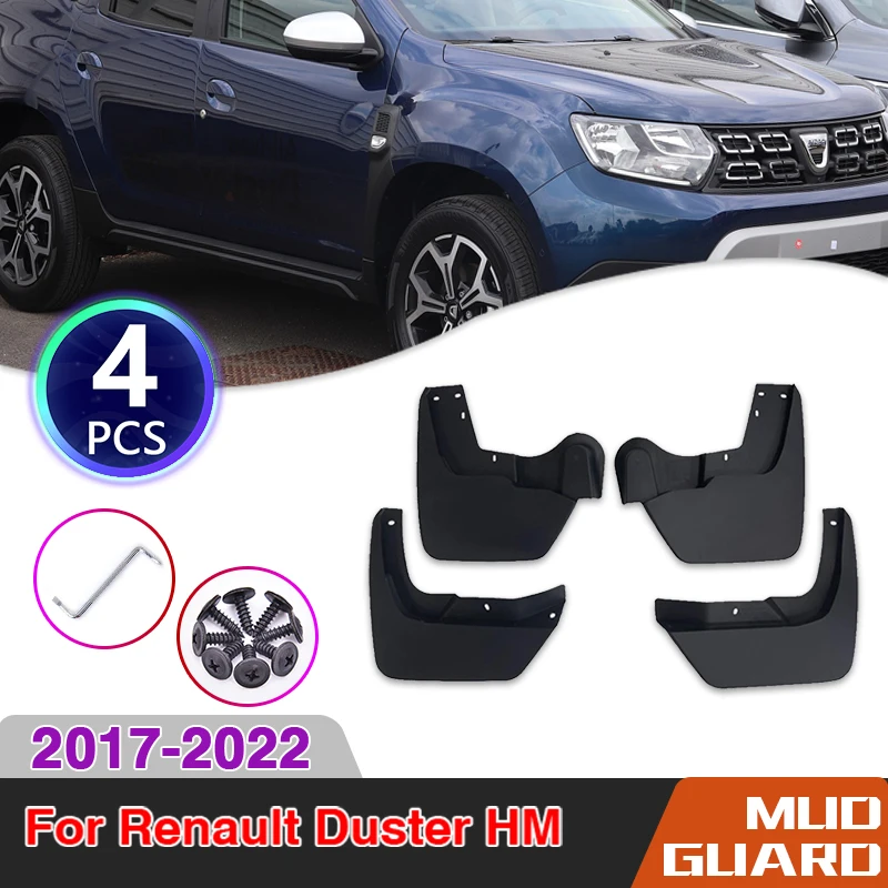 

Auto Mudguards For Dacia Renault Duster HM 2017~2022 Front Rear Mud Splash Guards Flaps Mudflap Fender Car Accessories 4 Piece