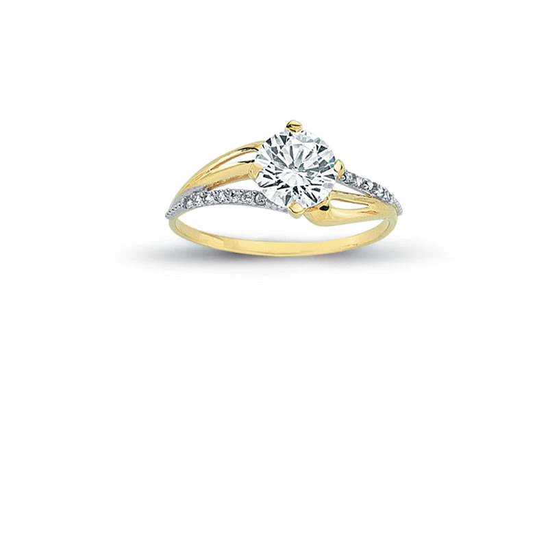 14K Solid Gold Gracious Solitaire Engagement Wedding Ring