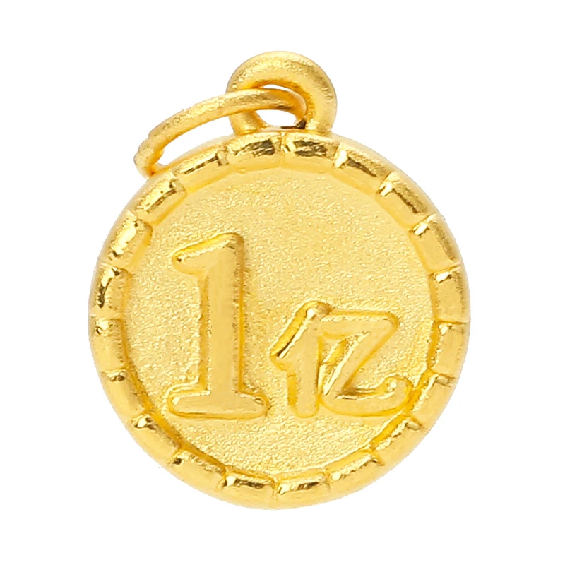 

New Arrival 24K Yellow Gold Pendant Women 999 Gold Round Necklace Pendant