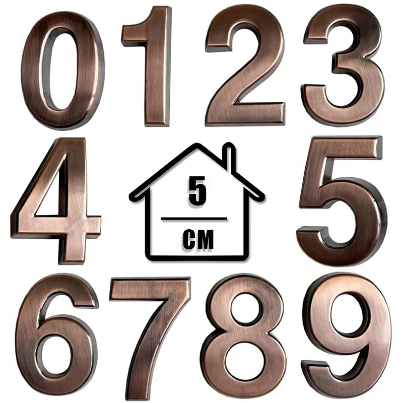 3D Number Signs on the Door, House Number Plate, Street Mailbox Number Stickers, Hotel Number Outdoor Door, 5 cm