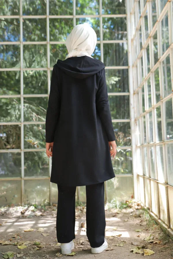 Abaya Cho Nữ Bộ Thể Thao Hồi Giáo Thời Trang Quần Áo Hoodie Khóa Kéo Áo Hijab Musulmane Quần Áo Hồi Giáo Thổ Nhĩ Kỳ