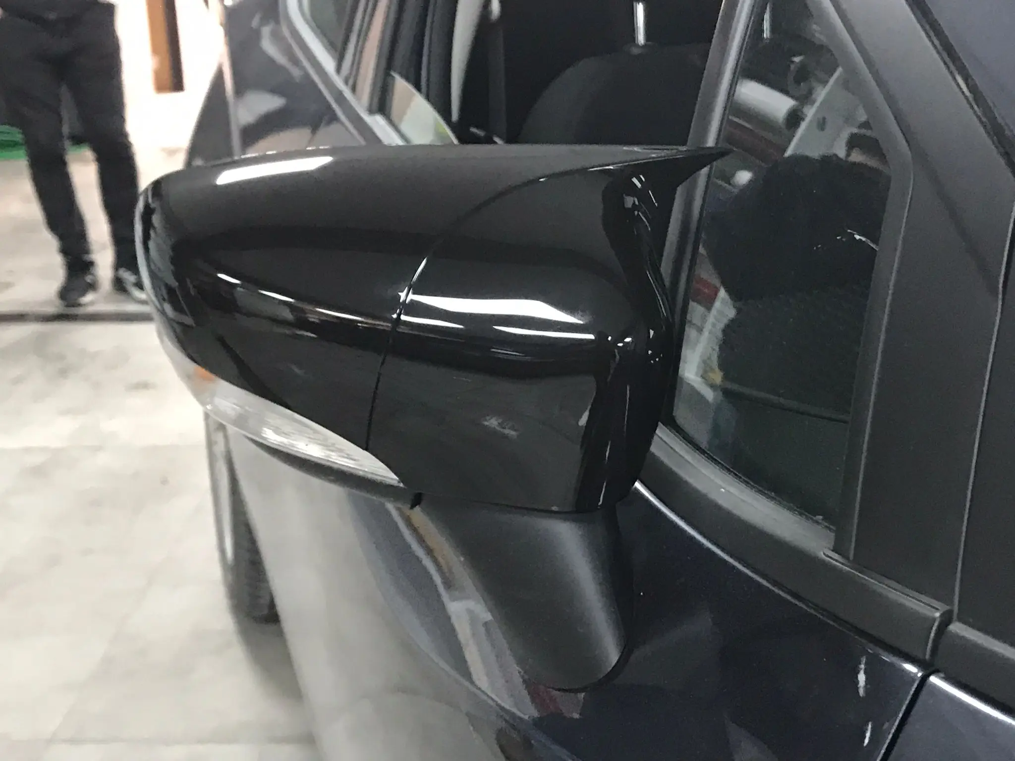 Mirror Cover For Nissan Micra K14 Bat Style, Glossy Black, Piano Black, Left & Right, For Micra 2017 2020, Side Mirrors