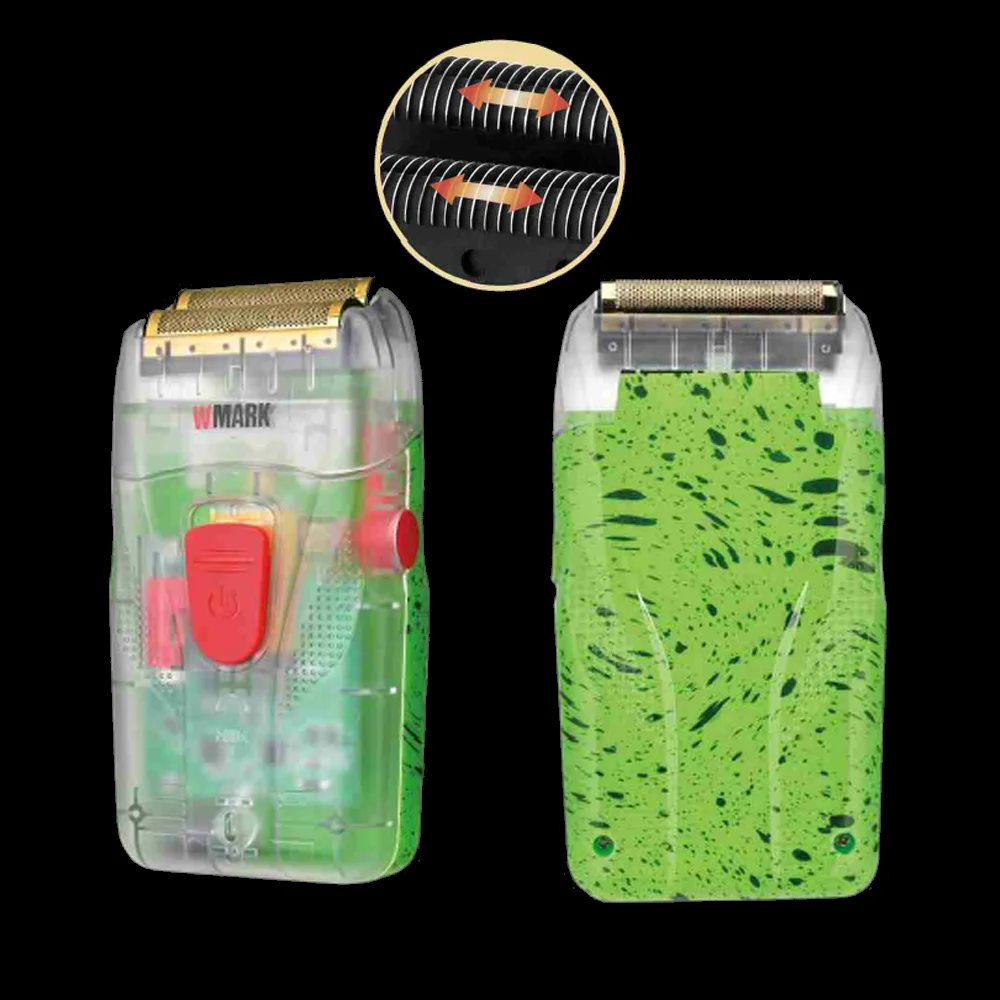 Maquina de Cabelo Shaver Wmark NG 987 Transparente Com Verde Barbeador