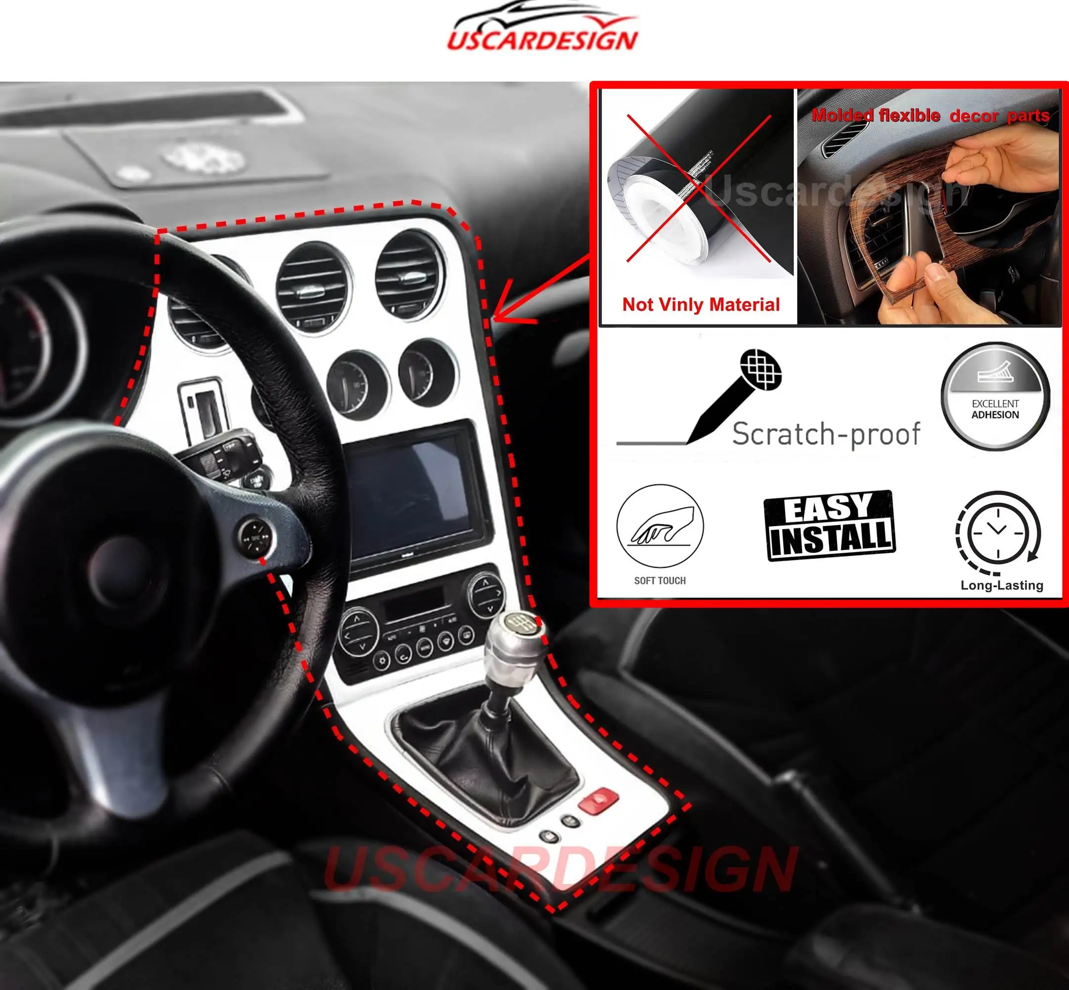 Dashboard Cover For Alfa Romeo 159, Interior Styling, Console Coating, Gear Knob Accessories, Carbon Fiber, Piano Black, Trim