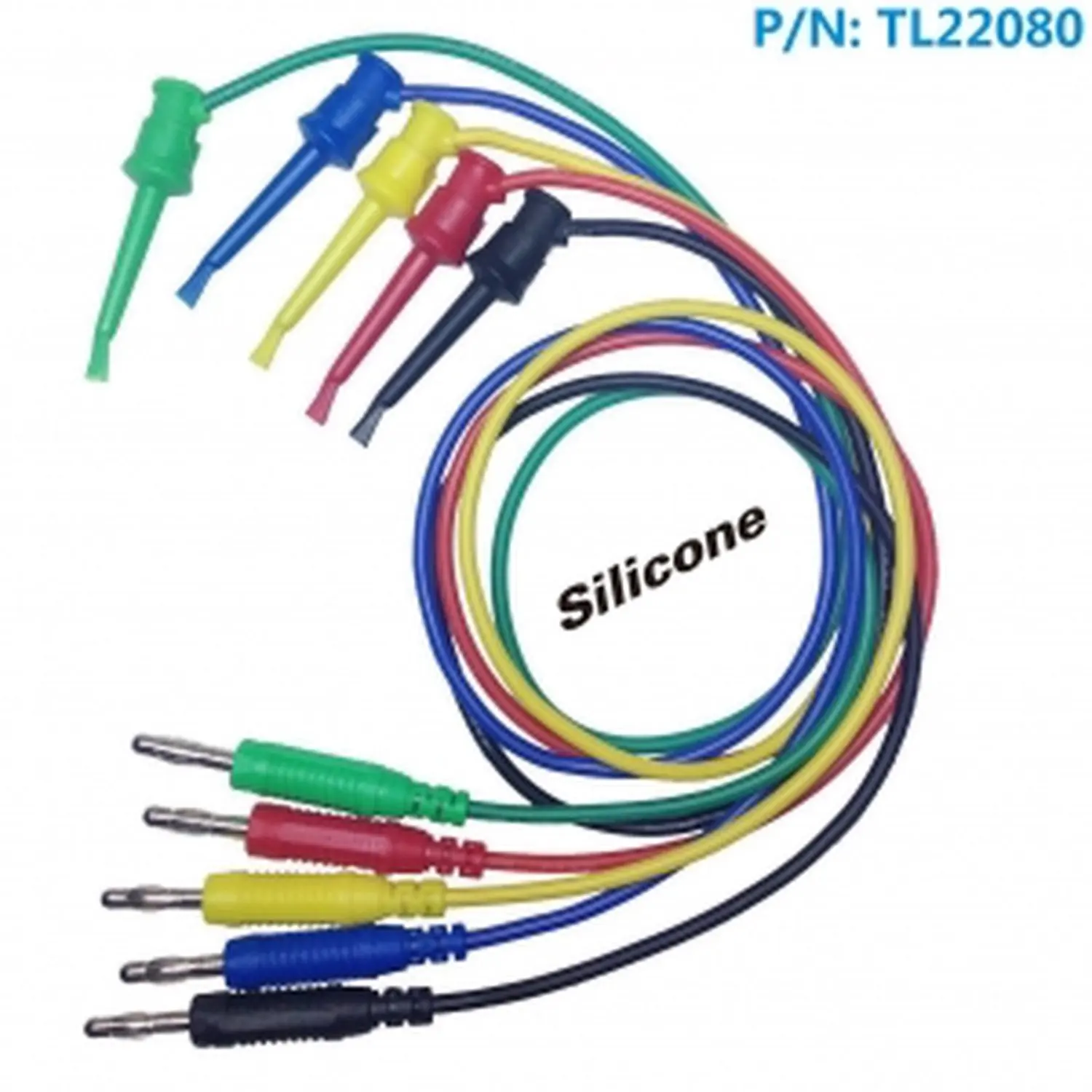 TL22080 Cable Test tip with hook and banana connection 1 meter 16AWG cable