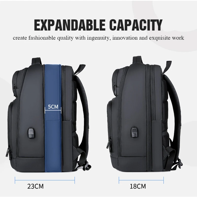 New Expandable Large Business Backpack Waterproof Travel Laptop Bagpack for Men Teens College Backpacks Pro Custom Logo 22061