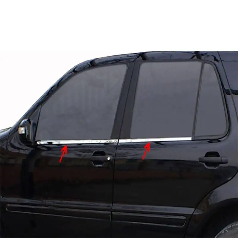 Window Trim Cover Stainless Steel Chrome Windows Frame Trim Cover for Mercedes ML W163 4 Pcs S.Steel 1998-2005