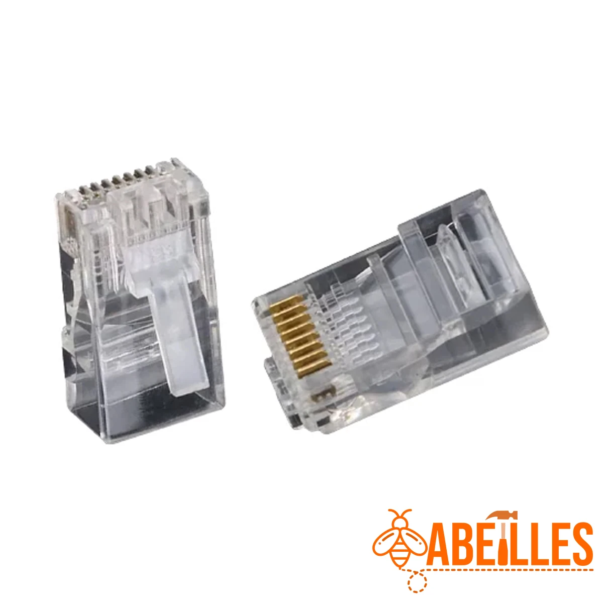 100 قطعة RJ45 موصل شبكة وحدات التوصيل كابلات إيثرنت RJ-45 رؤوس كريستال
