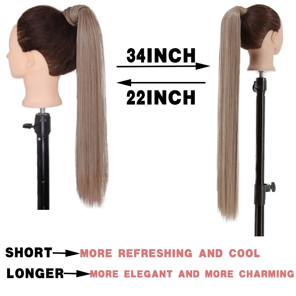 MERISIHAIR Synthetische 34 Zoll Haar Heat Resistant Lockiges Haar Mit Pferdeschwanz Gefälschte Haar Clip in Haar Extensions Pony Schwanz