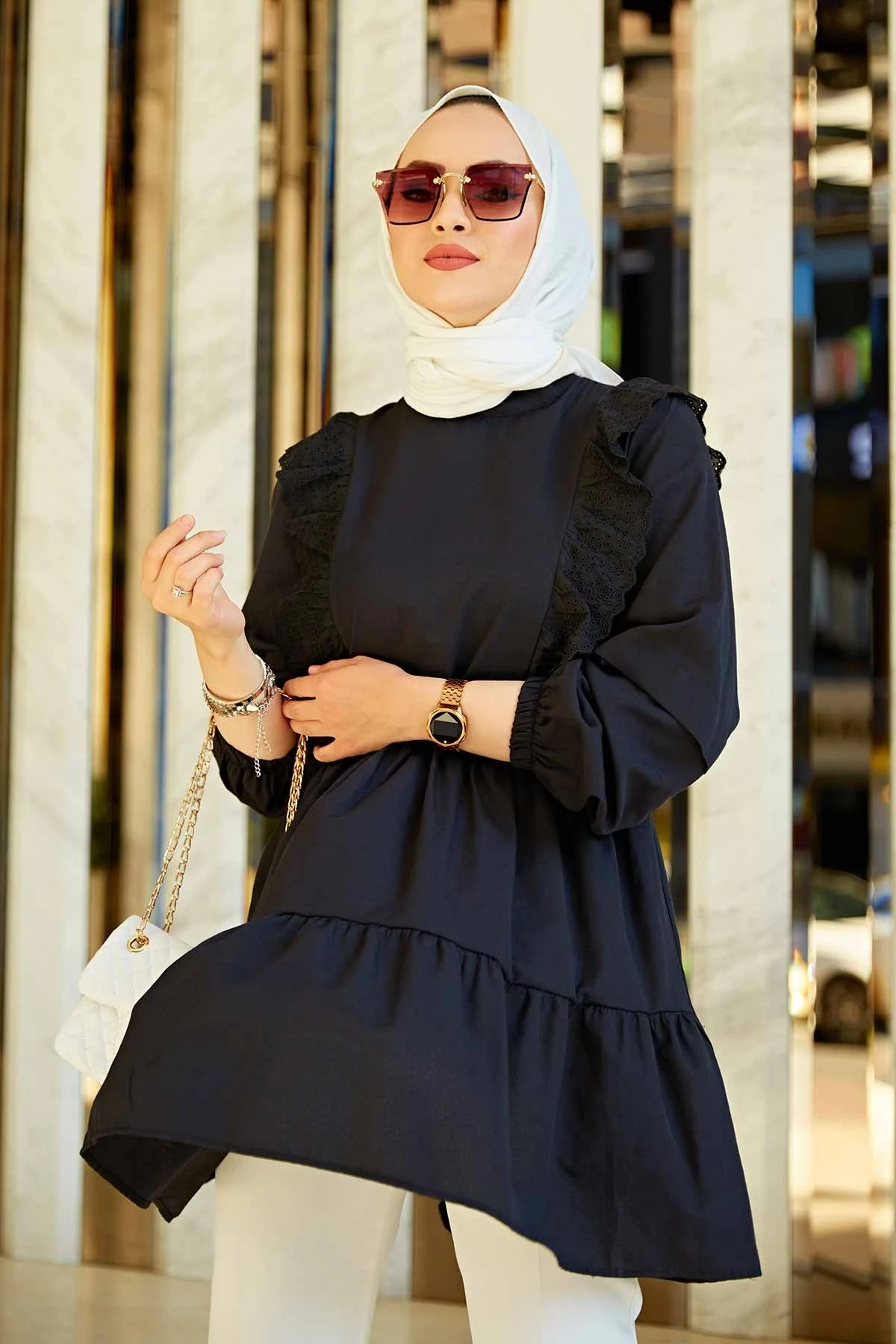 Camicetta asimmetrica da donna tunica Warsel 2022 camicia lunga musulmana Vintage Blusas a maniche lunghe Casual top con bottoni femminili Abaya ba-slam Abbigliamento femminile tunica a pieghe Abaya Ramadan Hijab Djell