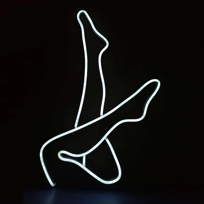 Custom Neon Light Sign Woman Sexy Legs Silhouette Wall Decoration Acrylic Flexible LED Light Sign Room Decoration Art Decor