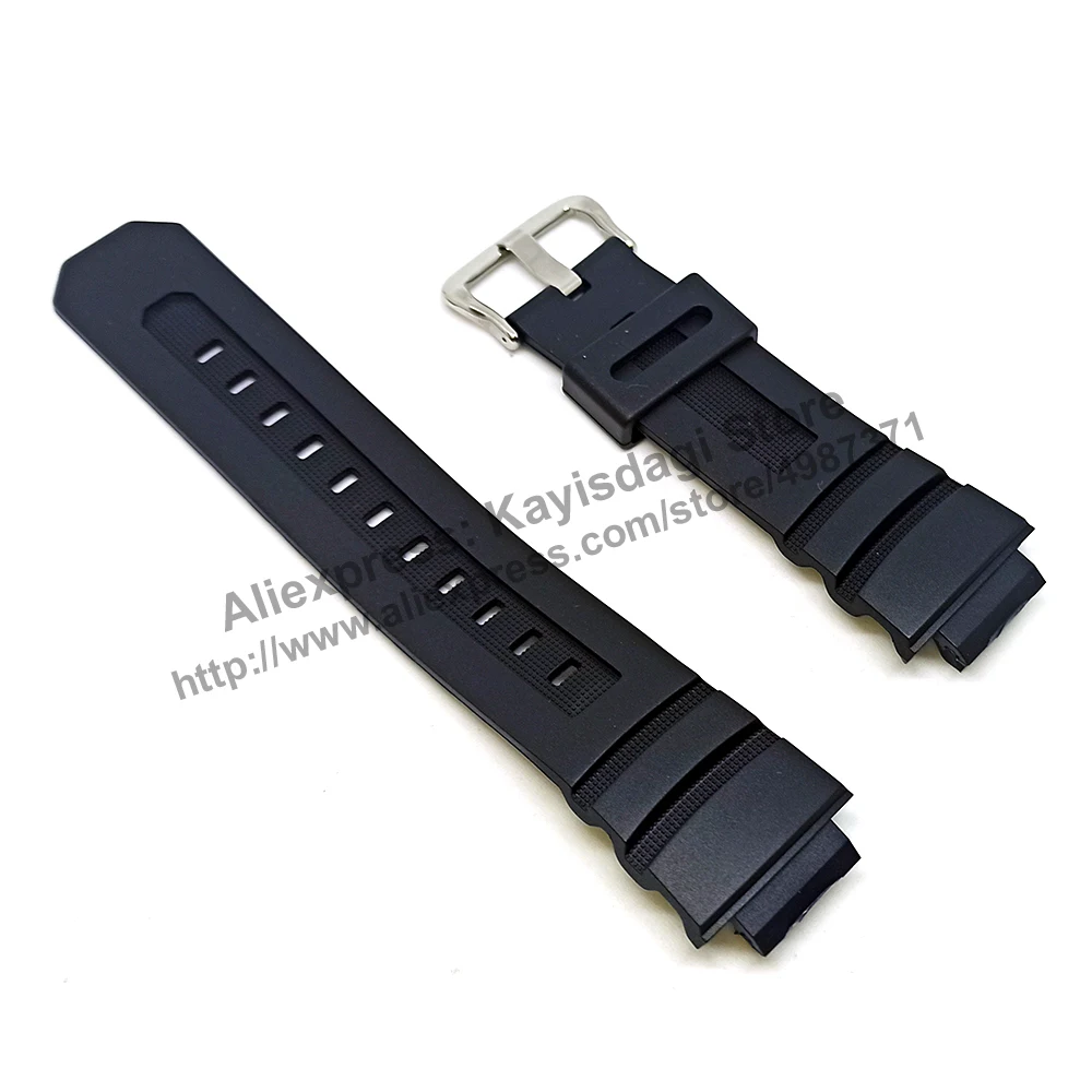 16mm Black Rubber Watch Band / Strap Compatible for Casio G-Shock AWR-M100 , AWG-100